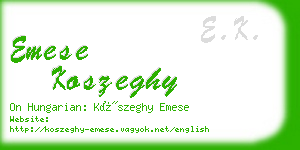 emese koszeghy business card